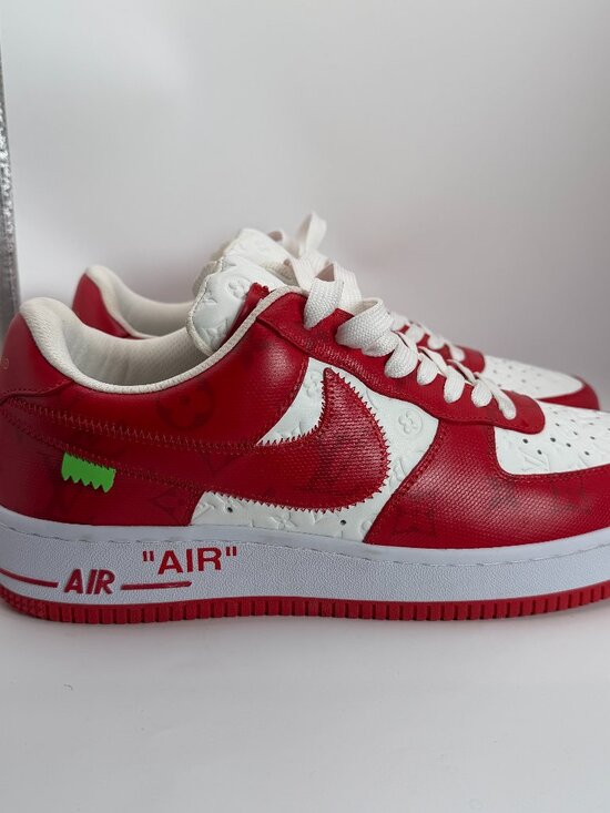 Louis Vuitton x Nike Air Force 1 Low White Red Virgil Abloh DS Size 9 Mens main image 8